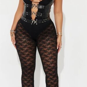 Fashion Nova Black Lace Leggings jumpsuit nwt